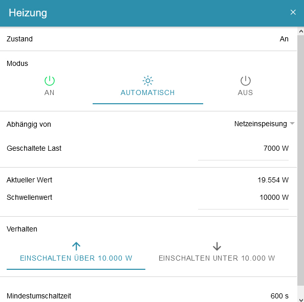 schwellwertsteuerung automatisch