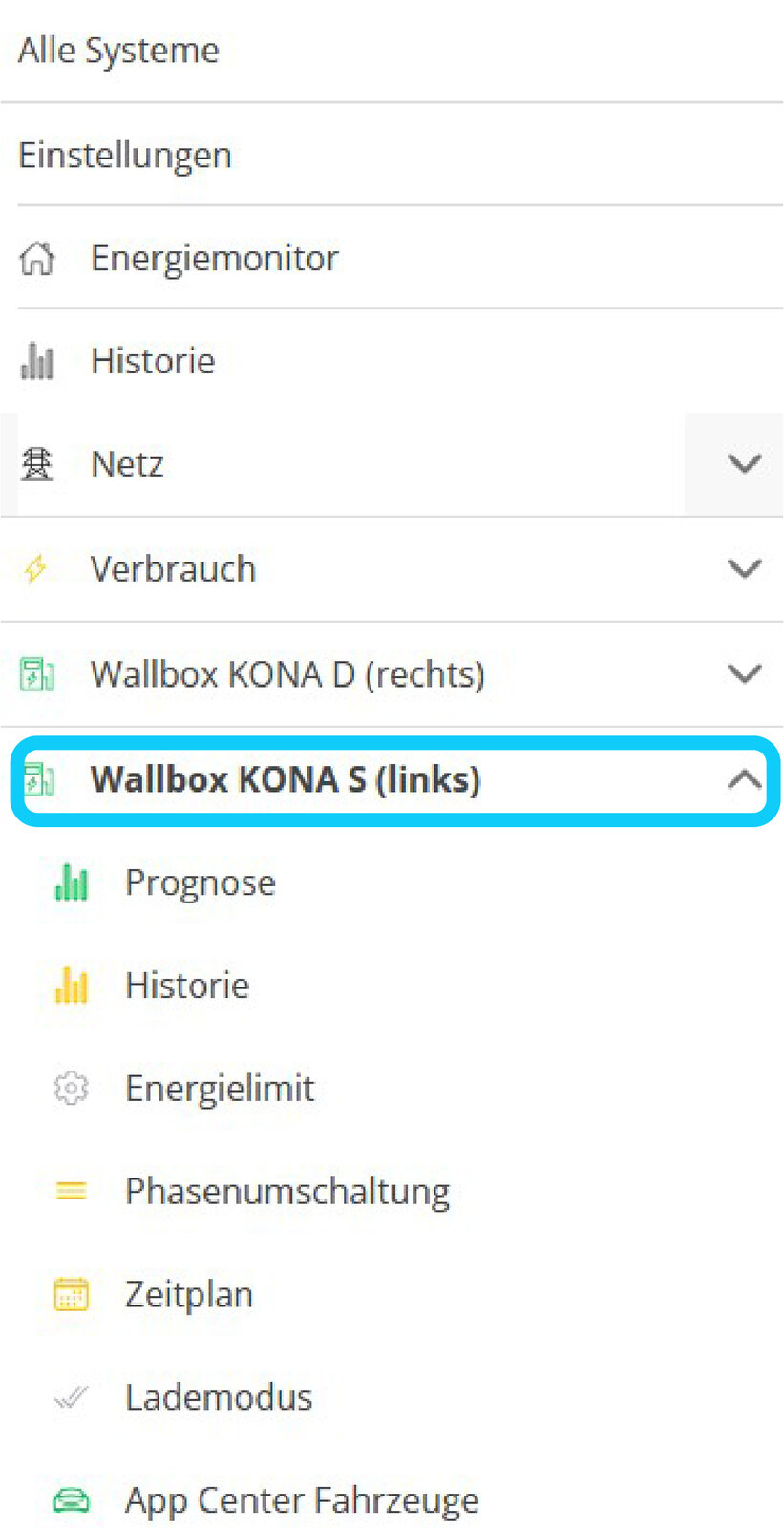 tree chip menu wallbox