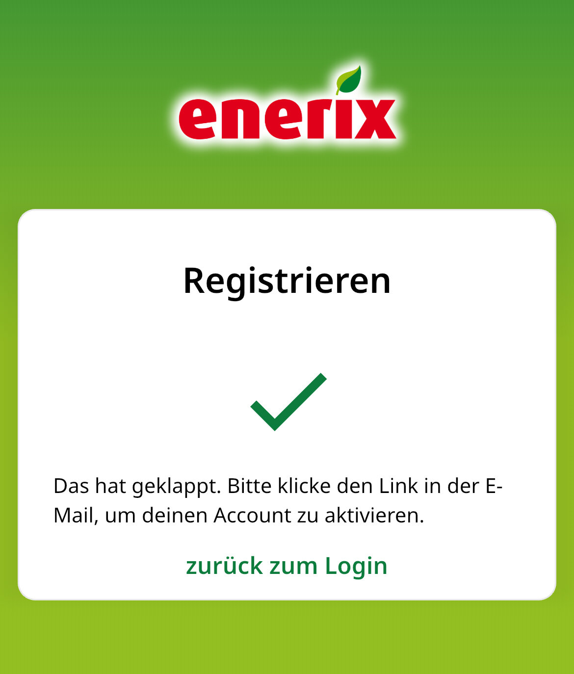 enerix registration success