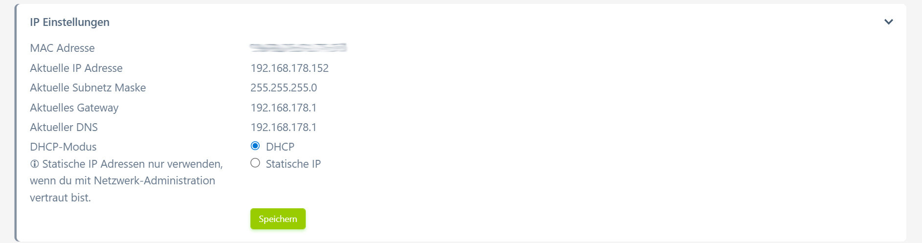 myPV app IP settings