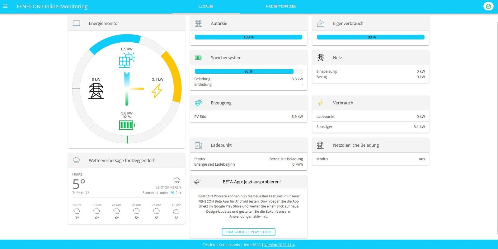 Weiterleitung bei nur einem FEMS — Direkt zum Monitoring