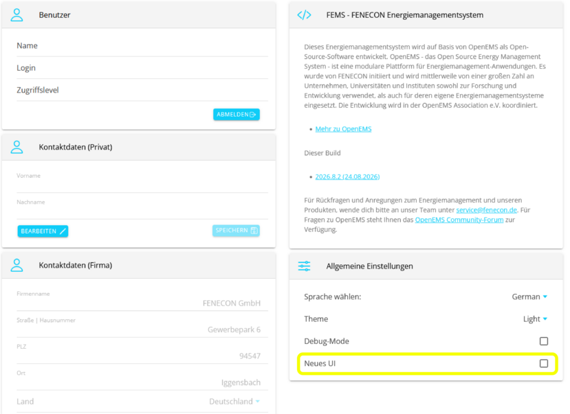 Aktivieren des neuen Designs — Schritt 2