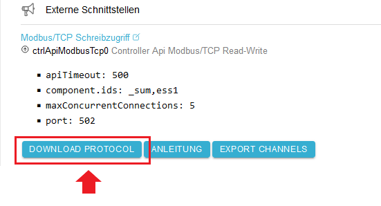 Modbus Anlagenprofil 4