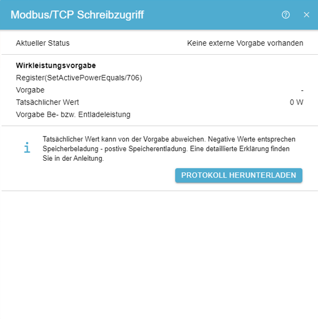 Modbus Schreibzugriff Beispiel 5