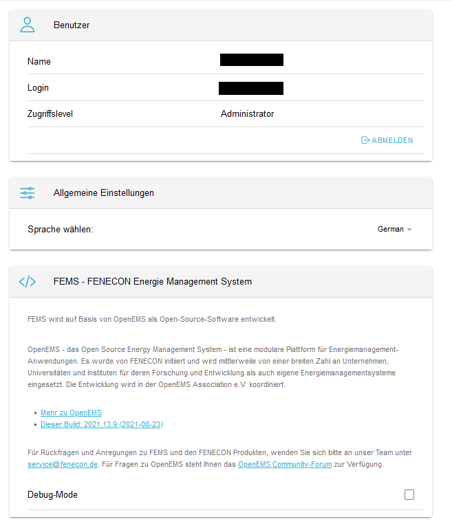 FEMS Online Monitoring Benutzer