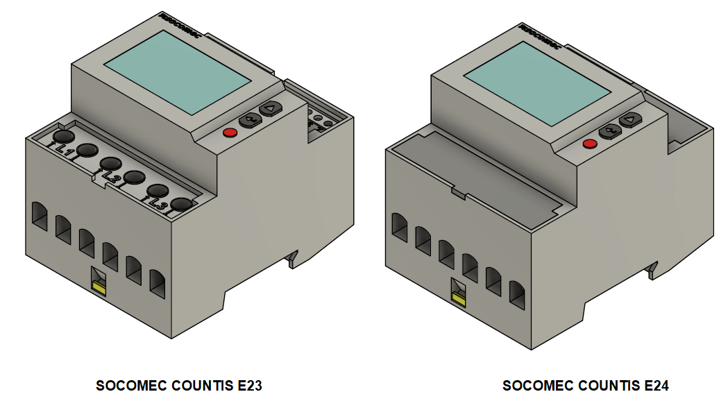 Socomec Countis E23 E24 Uebersicht beschriftet