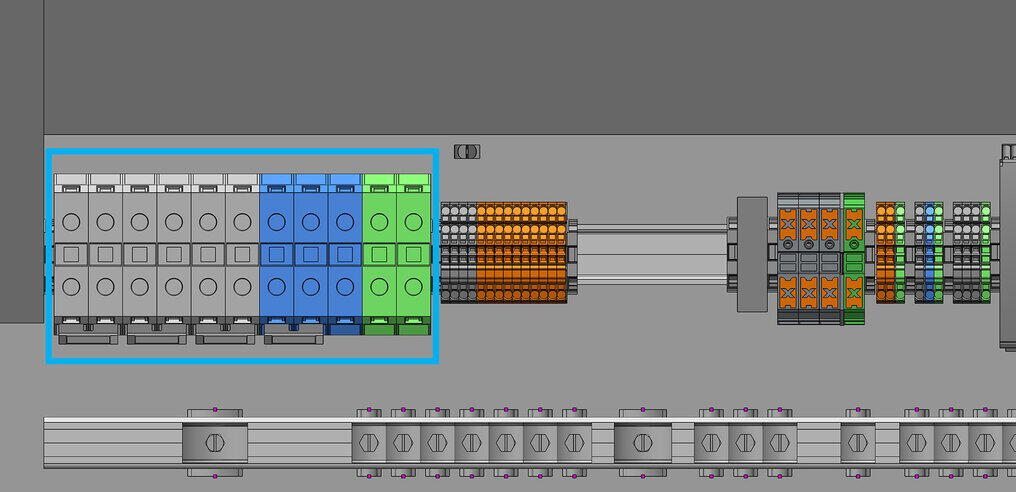 control cabinet interior bottom left blue marking
