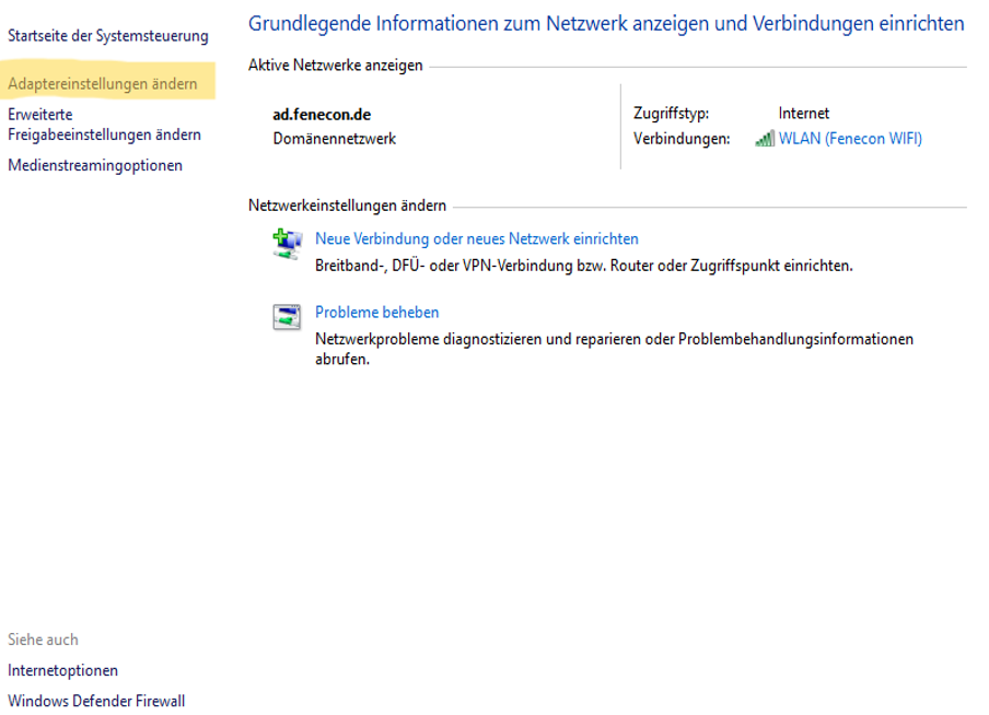 3. Adaptereinstellungen