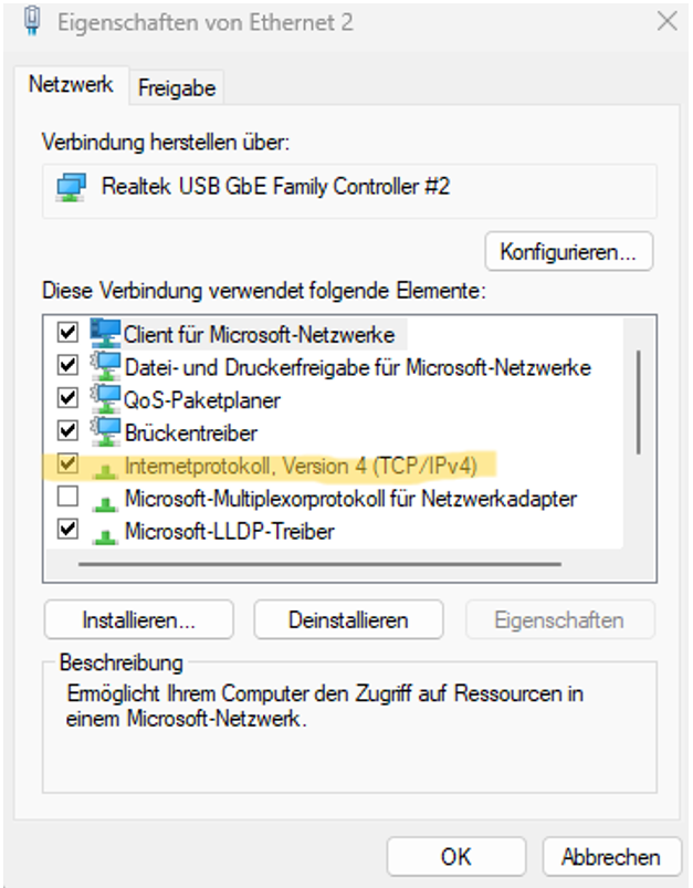 5. IPv4 Auswahl