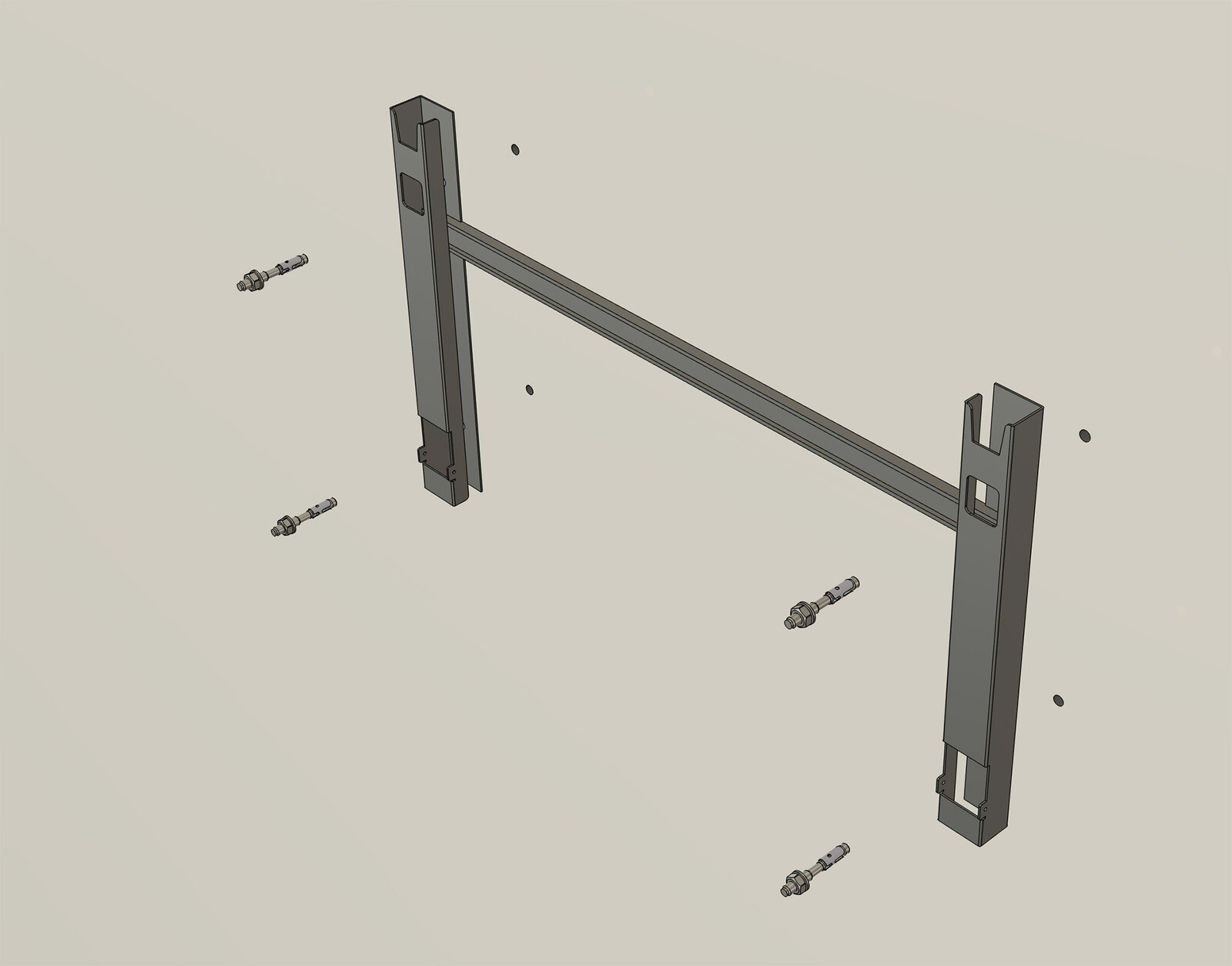 bolting c100 bracket to wall
