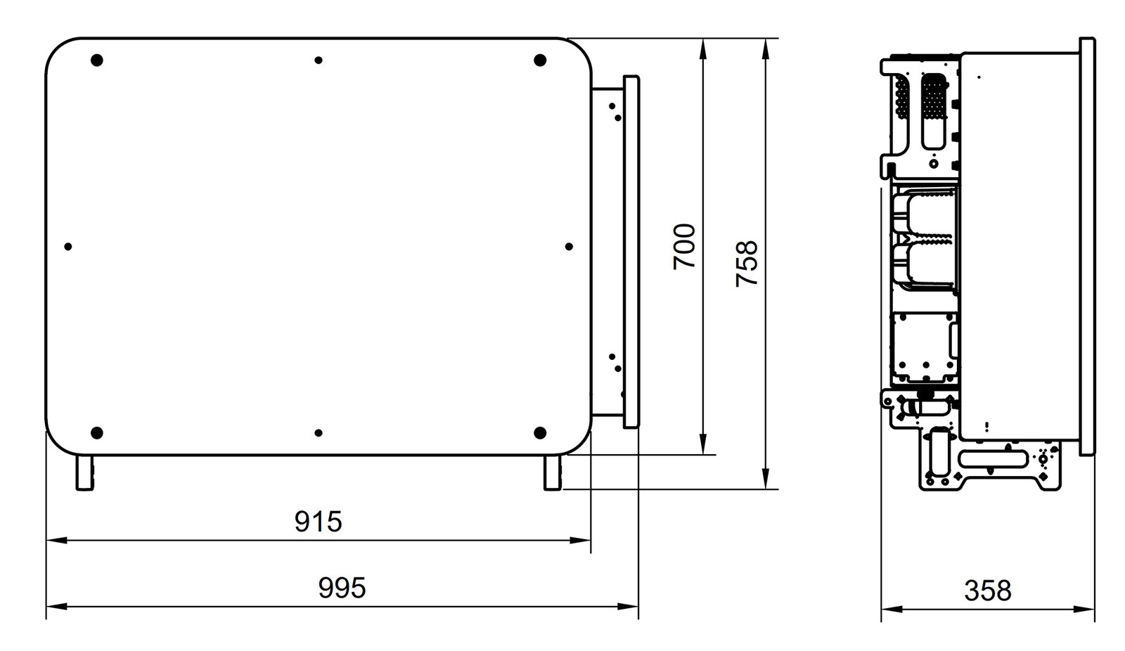 c100 inverter dimensions