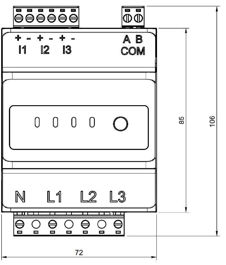3 phase meter dimensions