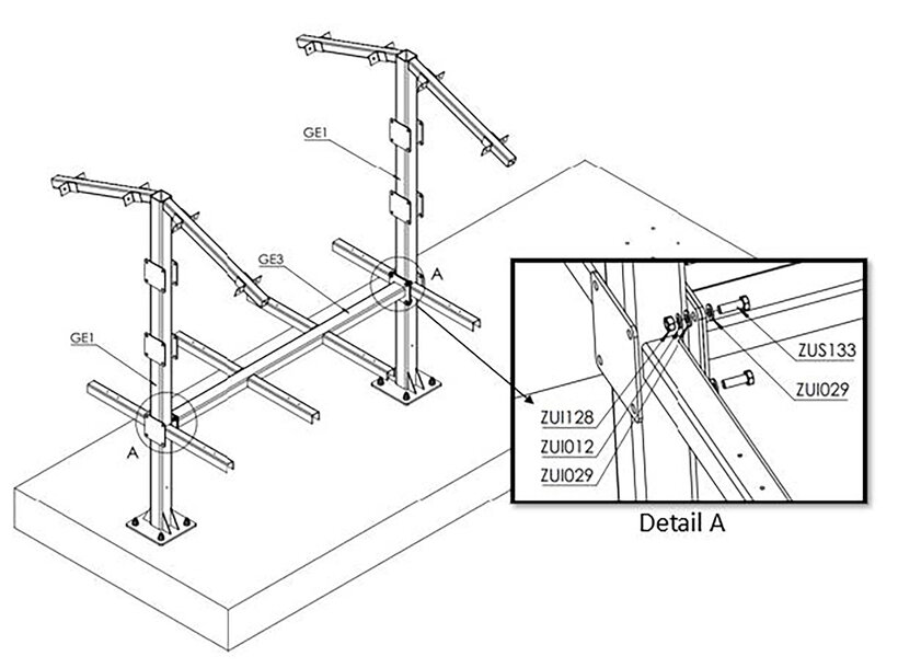 GE1 mounting detail
