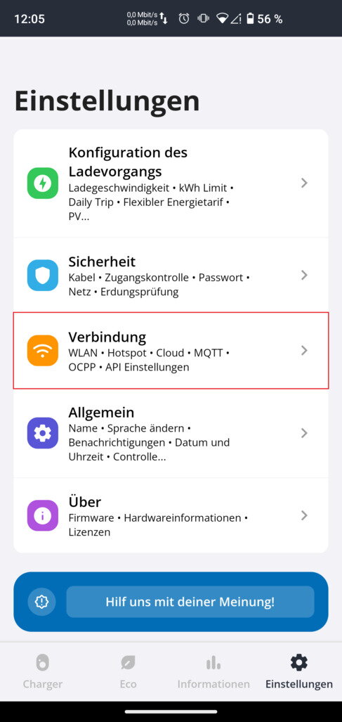 goe einstellungen