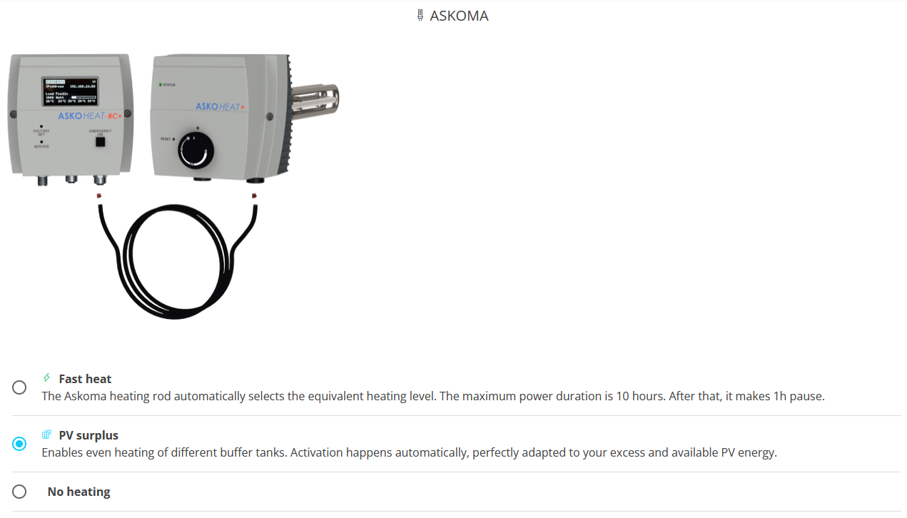 askoheat plus base modes