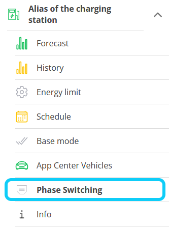 side menu phase switching