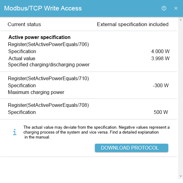 Modbus Schreibzugriff Beispiel 6