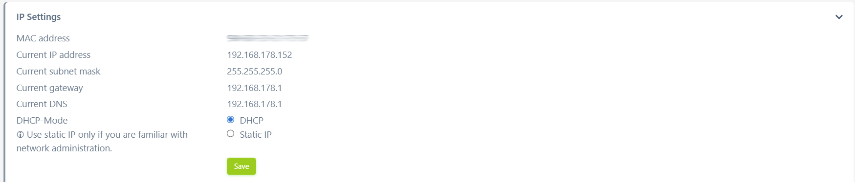 myPV app IP settings