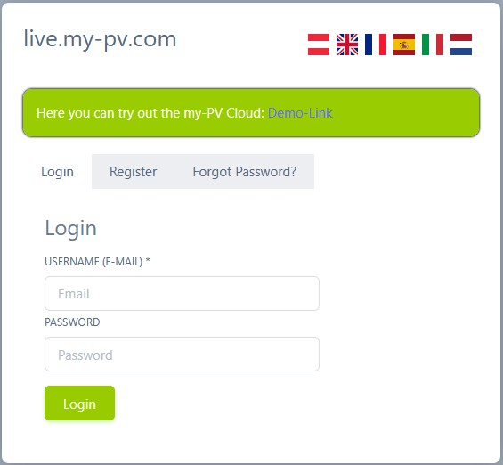 myPV app login