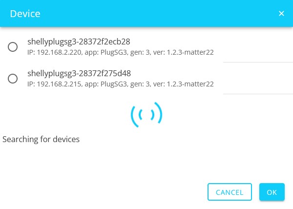 shelly found devices