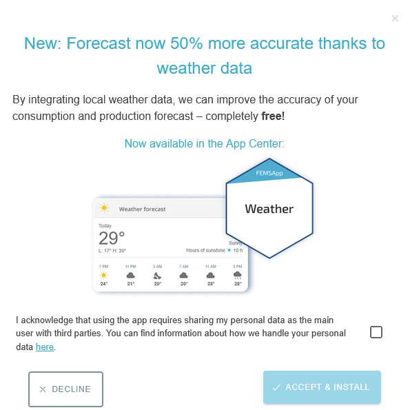 weather pop up