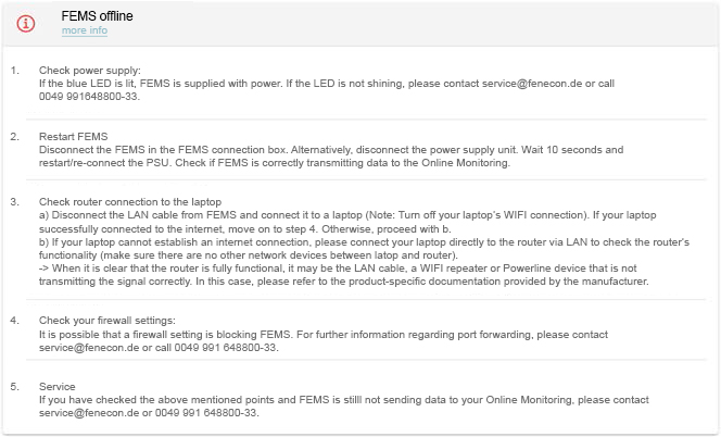 INM FEMS offline