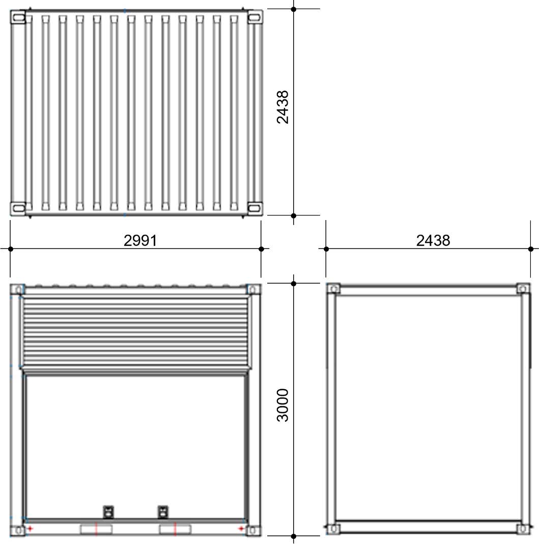 INM container dimensions