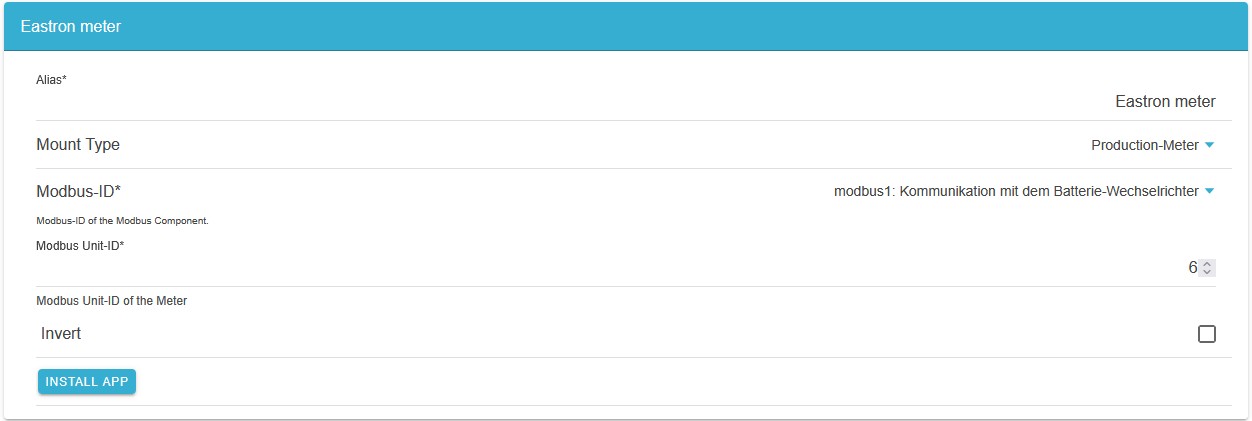 Konfigurationsoberfläche — Einbindung über Modbus/RTU