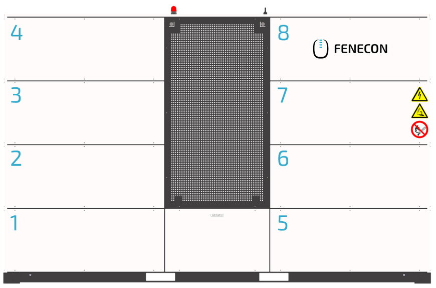 Industrial L front view numbered