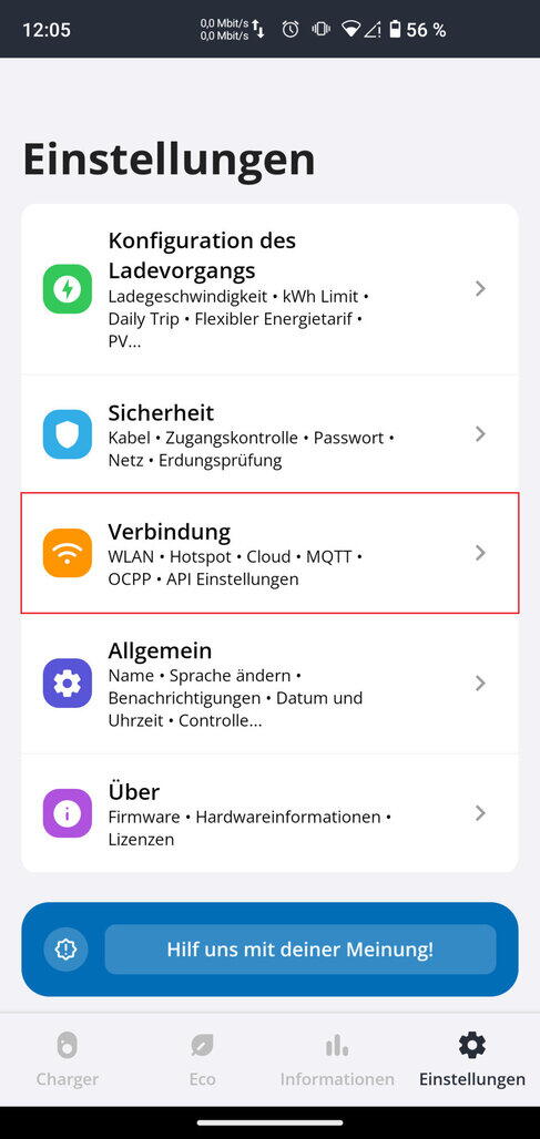 goe einstellungen